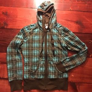 Plaid zip up hoodie